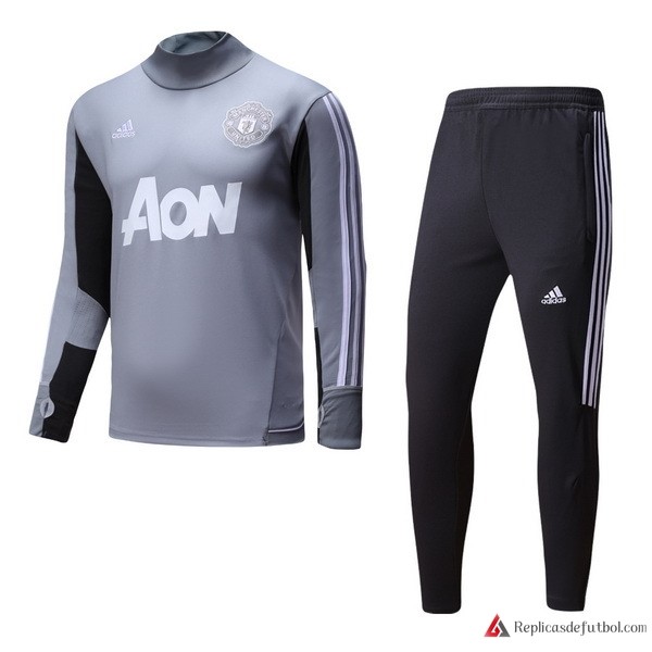 Chandal Manchester United 2017-2018 Gris Claro Negro